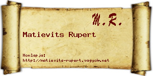 Matievits Rupert névjegykártya